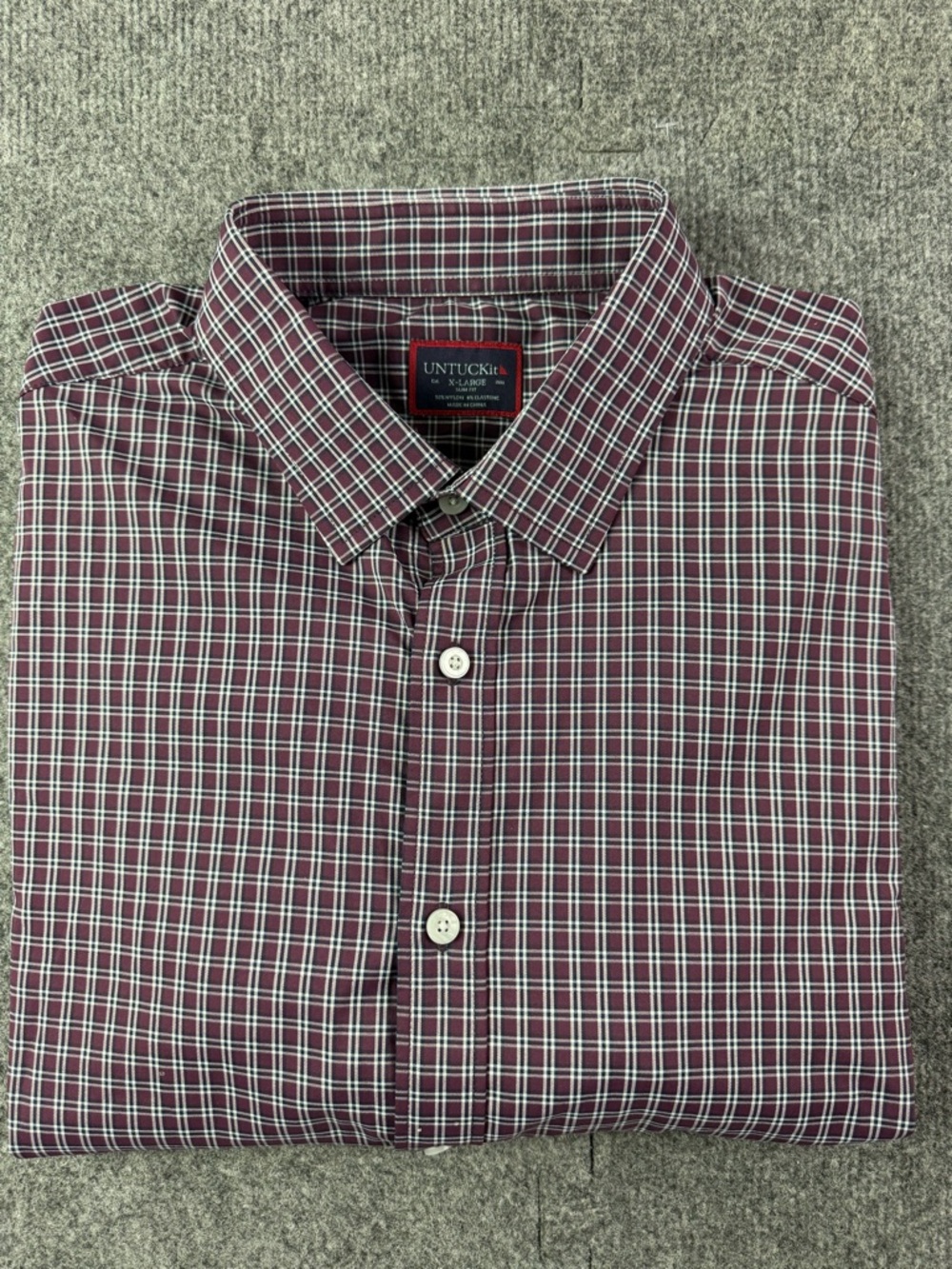 Untuckit Slim Fit Mens Nylon Blend Long Sleeve Button Up Shirt Sz XL Multicolor